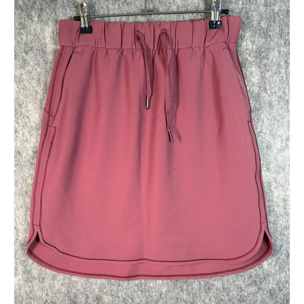 Lululemon Womens On The Fly Woven Pink Size 6 Skirt Travel No Liner Pockets - Picture 2 of 7